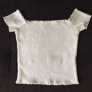 Hollister white smocked crop shirt. M medium